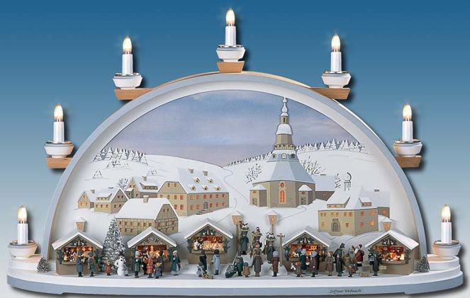 Manufaktur Klaus Kolbe Schwibbogen Seiffner Weihnacht, braunes Bild