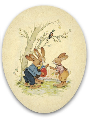 Nestler Osterei Best of Happiness, Hasen unterm Baum, 12cm Nestler Osterei Best of Happiness, Hasen unterm Baum, 12cm