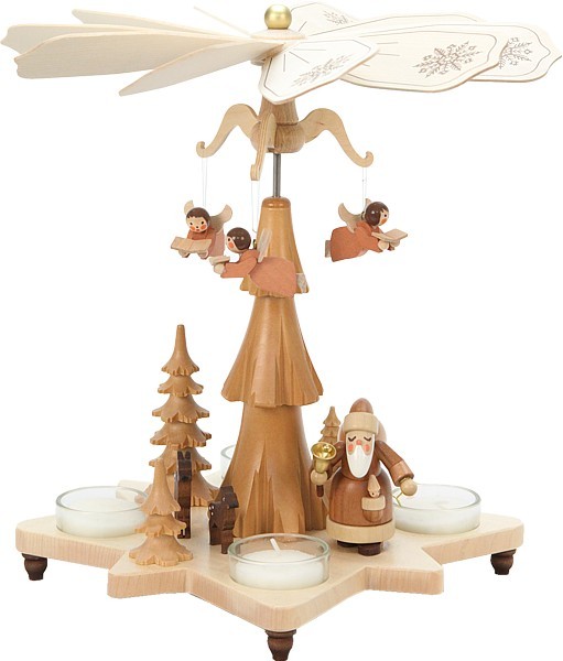Christian Ulbricht Teelichtpyramide, Engel mit Weihnachtsmann