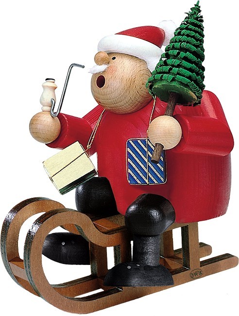 KWO Räuchermann Weihnachtsmann mit Schlitten KWO Räuchermann Weihnachtsmann mit Schlitten