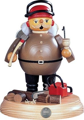 Kleinkunst Müller Räuchermann auf Sockel Baumfäller mit Motorsäge Kleinkunst Müller Räuchermann auf Sockel Baumfäller mit Motorsäge