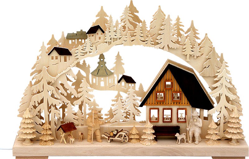 RATAGS Holzdesign 3D-Schwibbogen klein, Feierabendstimmung RATAGS Holzdesign 3D-Schwibbogen klein, Feierabendstimmung