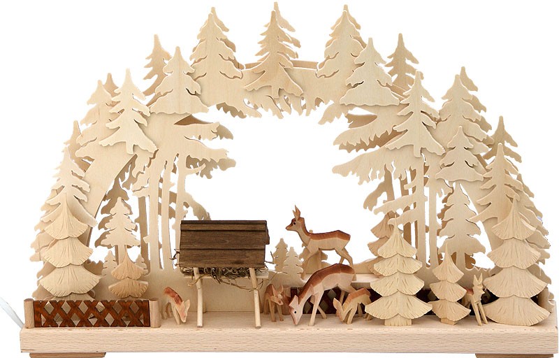 RATAGS Holzdesign 3D-Schwibbogen klein, Rehe an der Futterkrippe RATAGS Holzdesign 3D-Schwibbogen klein, Rehe an der Futterkrippe