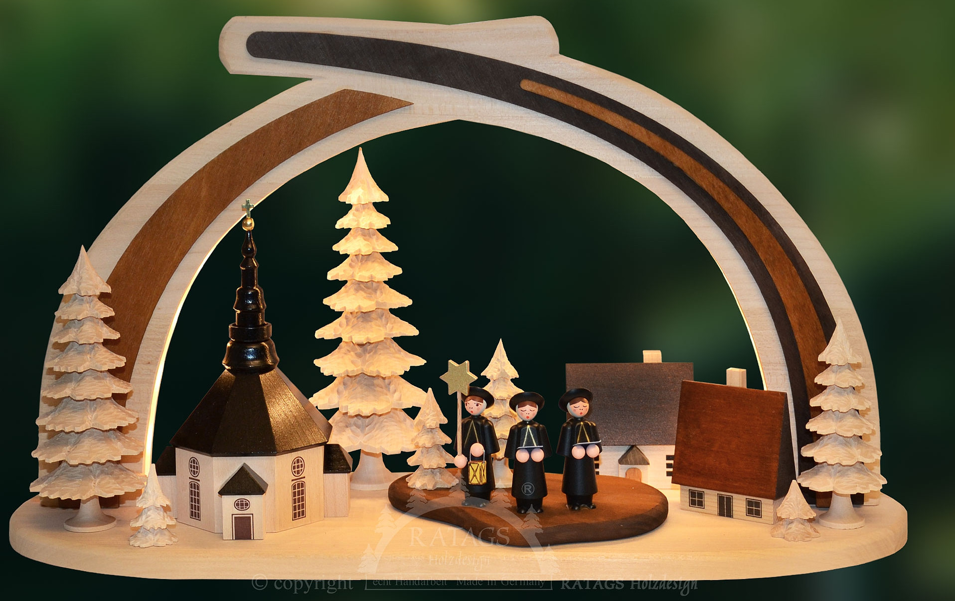 RATAGS 3D-Schwibbogen Sternensängernacht, Massivholz RATAGS 3D-Schwibbogen Sternensängernacht, Massivholz
