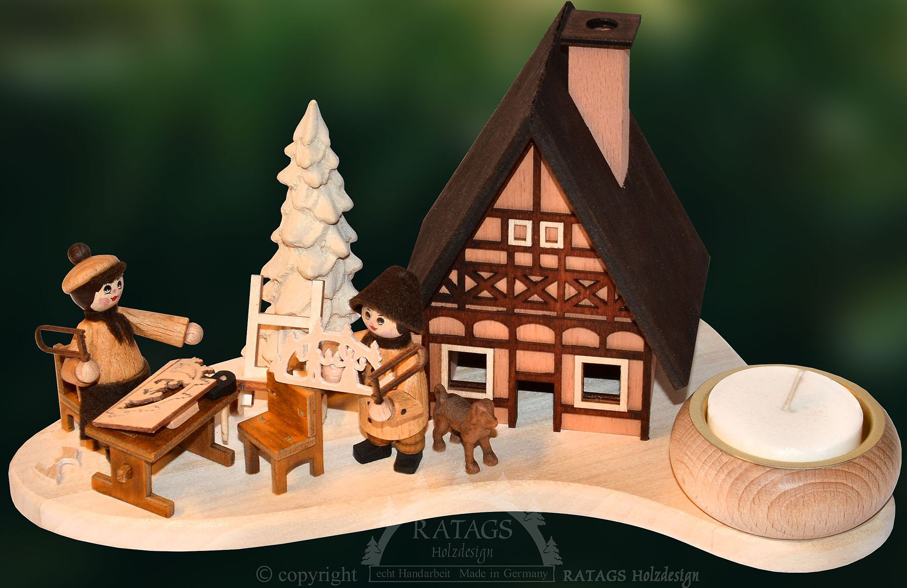 RATAGS Räucherhaus Schwibbogenbauer mit Teelicht RATAGS Räucherhaus Schwibbogenbauer mit Teelicht