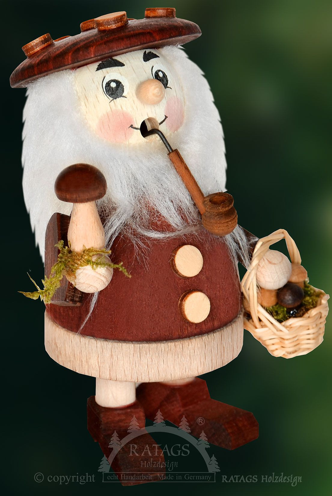 Ratags Räuchermännchen Pilzsammler, rot Ratags Räuchermännchen Pilzsammler, rot