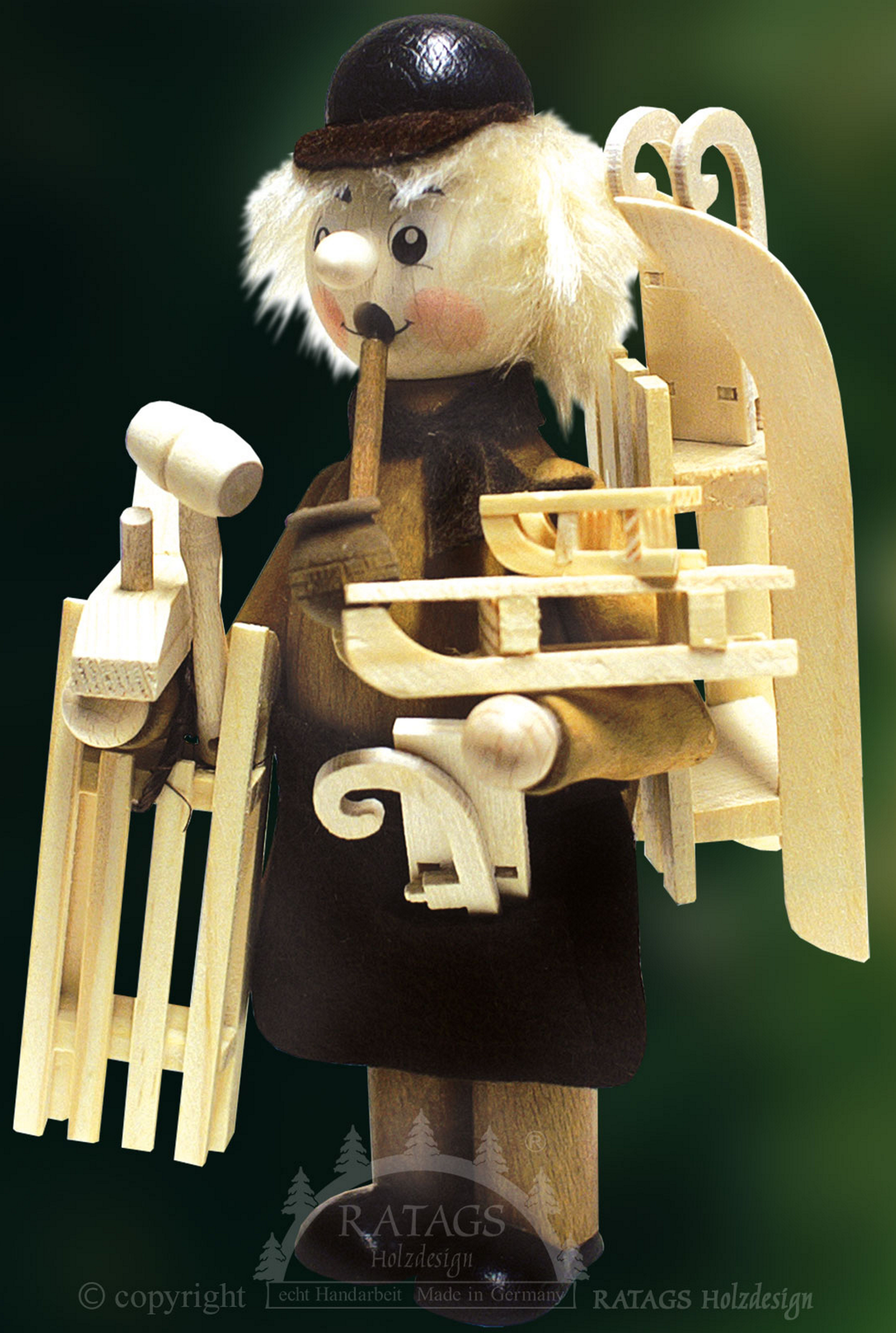 Ratags Räucherfigur Naturpaffer Schlittenmacher Ratags Räucherfigur Naturpaffer Schlittenmacher
