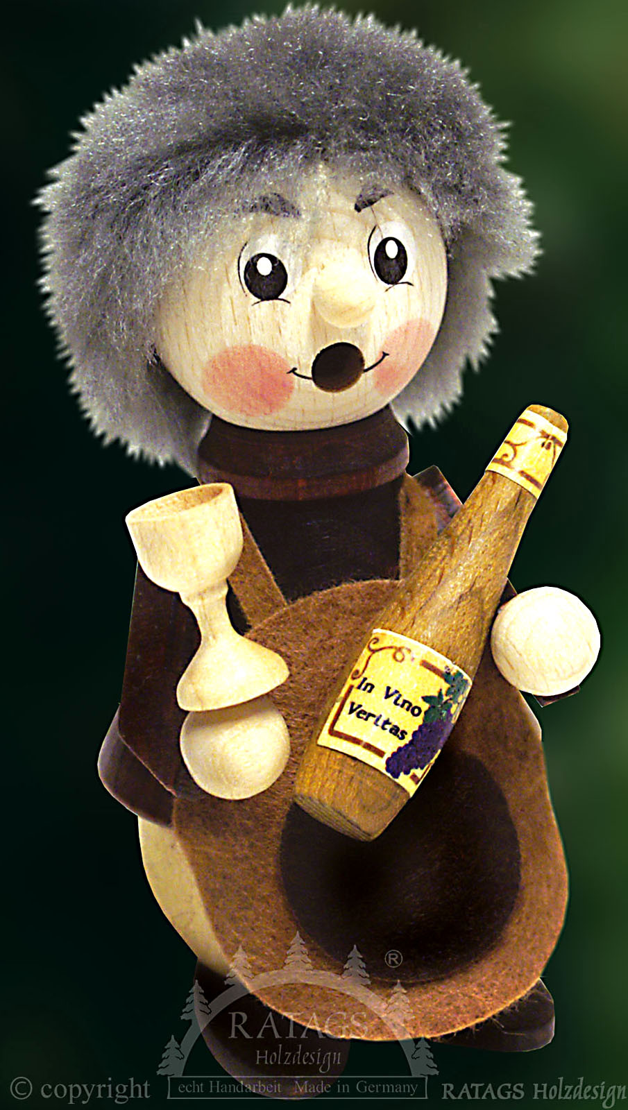 Ratags Räuchermann Kurzlatscher - Winzer mit Flasche Ratags Räuchermann Kurzlatscher - Winzer mit Flasche