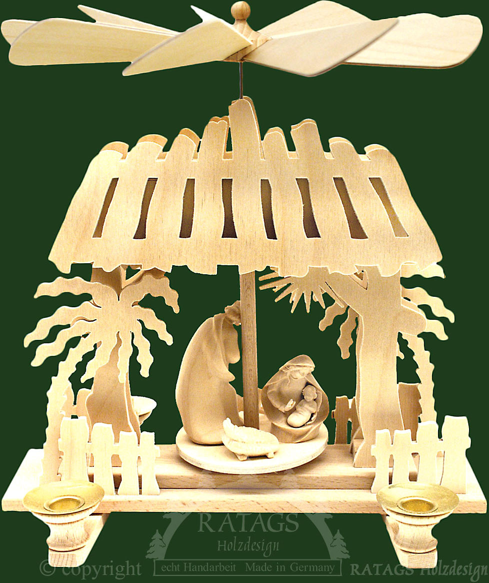 RATAGS Krippenpyramide, Tiroler Figuren, natur RATAGS Krippenpyramide, Tiroler Figuren, natur