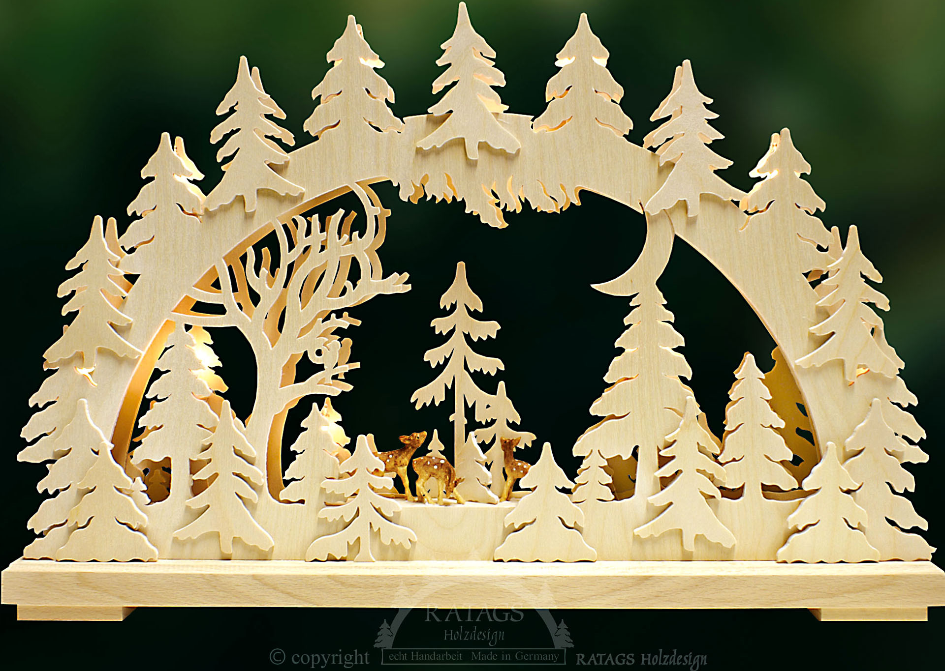 RATAGS 3D-Schwibbogen Rehe in der Abenddämmerung, klein RATAGS 3D-Schwibbogen Rehe in der Abenddämmerung, klein