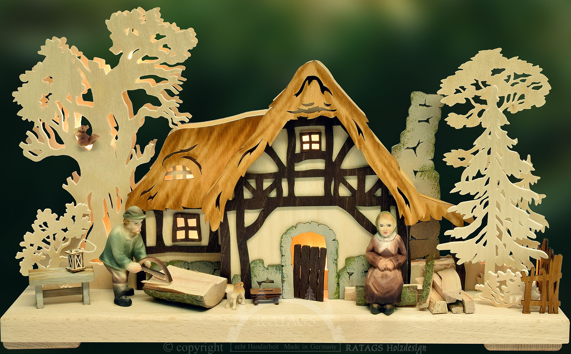 RATAGS 3D-Schwibbogen Uriges Waldhaus klein RATAGS 3D-Schwibbogen Uriges Waldhaus klein