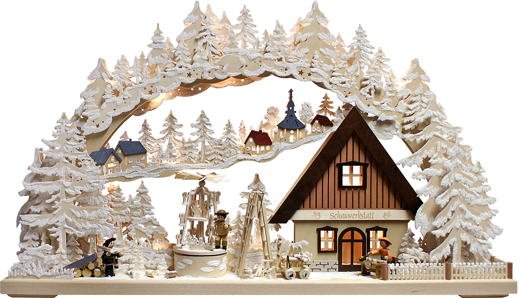 Ratags 3D-Schwibbogen Schauwerkstatt, groß, Raureif Ratags 3D-Schwibbogen Schauwerkstatt, groß, Raureif