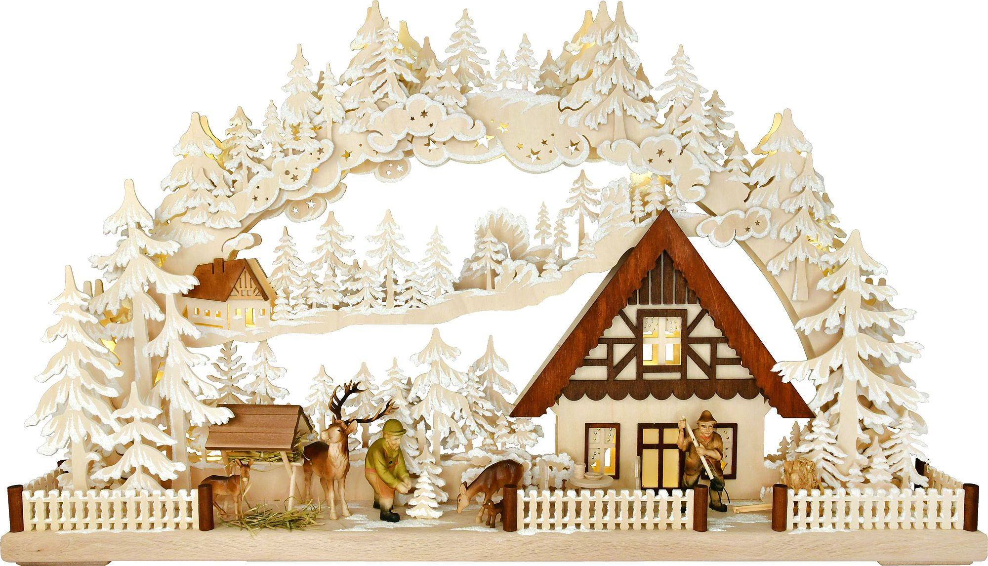 Ratags 3D-Schwibbogen Wintereinbruch, groß - mit Raureif Ratags 3D-Schwibbogen Wintereinbruch, groß - mit Raureif