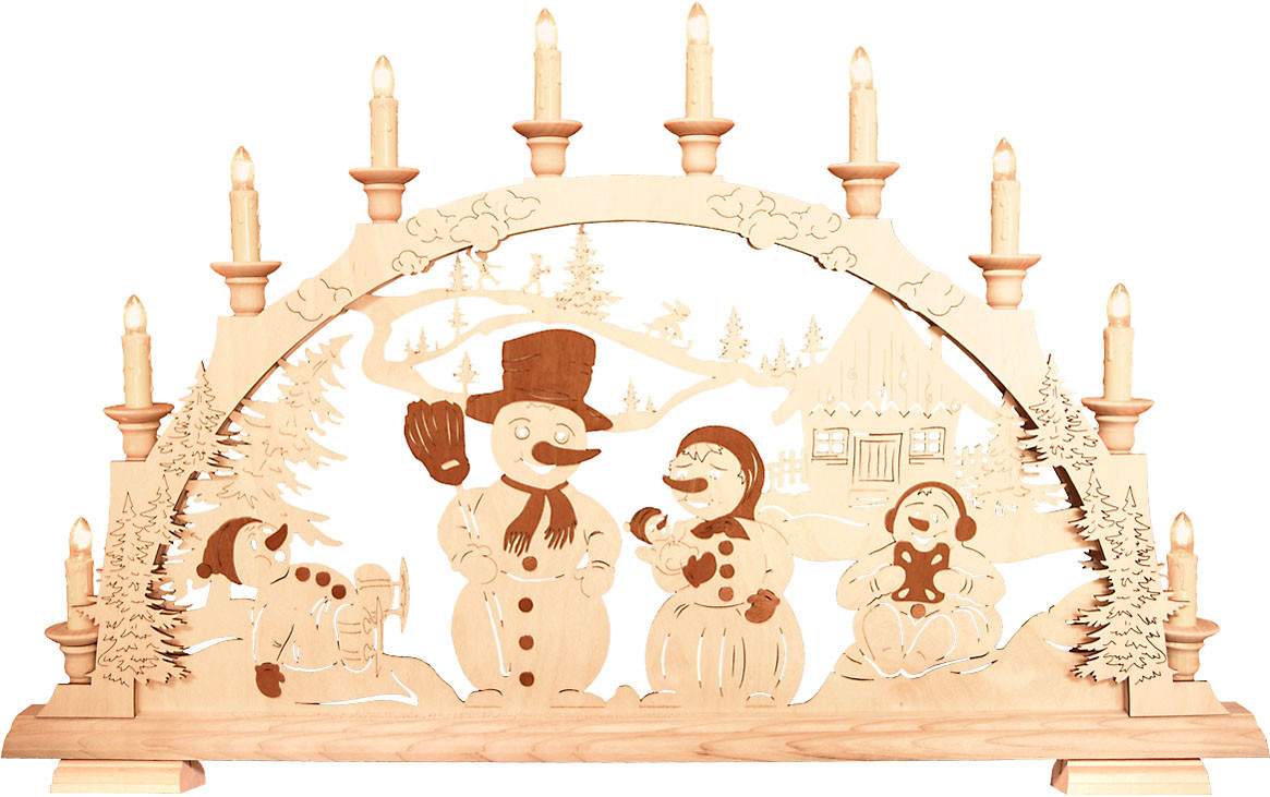 rauta Schwibbogen mit Schneemannmotiv rauta Schwibbogen mit Schneemannmotiv