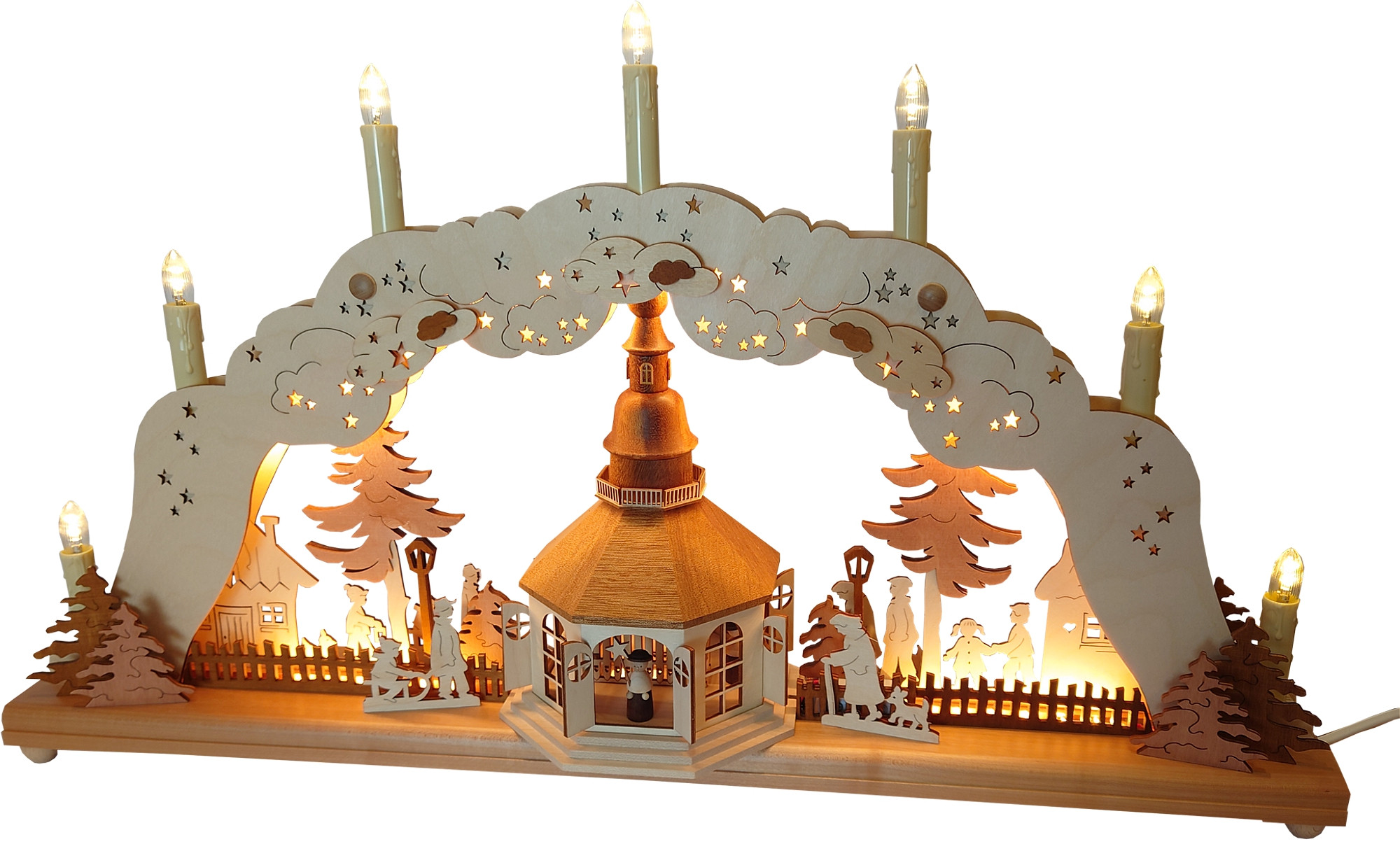 rauta Doppel-Schwibbogen Seiffener Kirche rauta Doppel-Schwibbogen Seiffener Kirche
