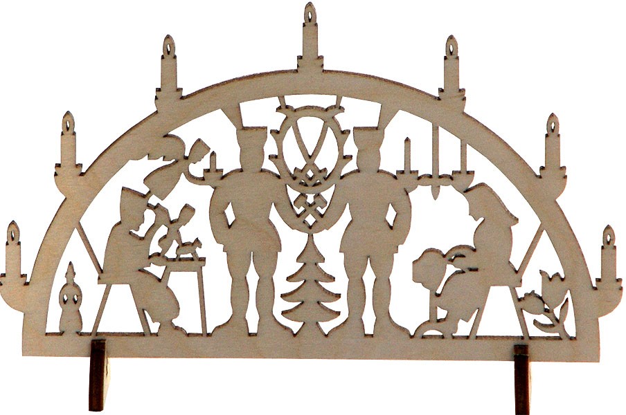 Minischwibbogen Bergmänner mit Wappen Minischwibbogen Bergmänner mit Wappen