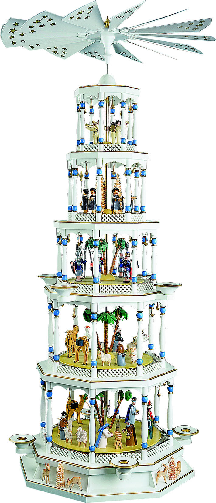Richard Gläser Weihnachtspyramide Christi Geburt 5stöckig mit Spielwerk weiß Richard Gläser Weihnachtspyramide Christi Geburt 5stöckig mit Spielwerk weiß