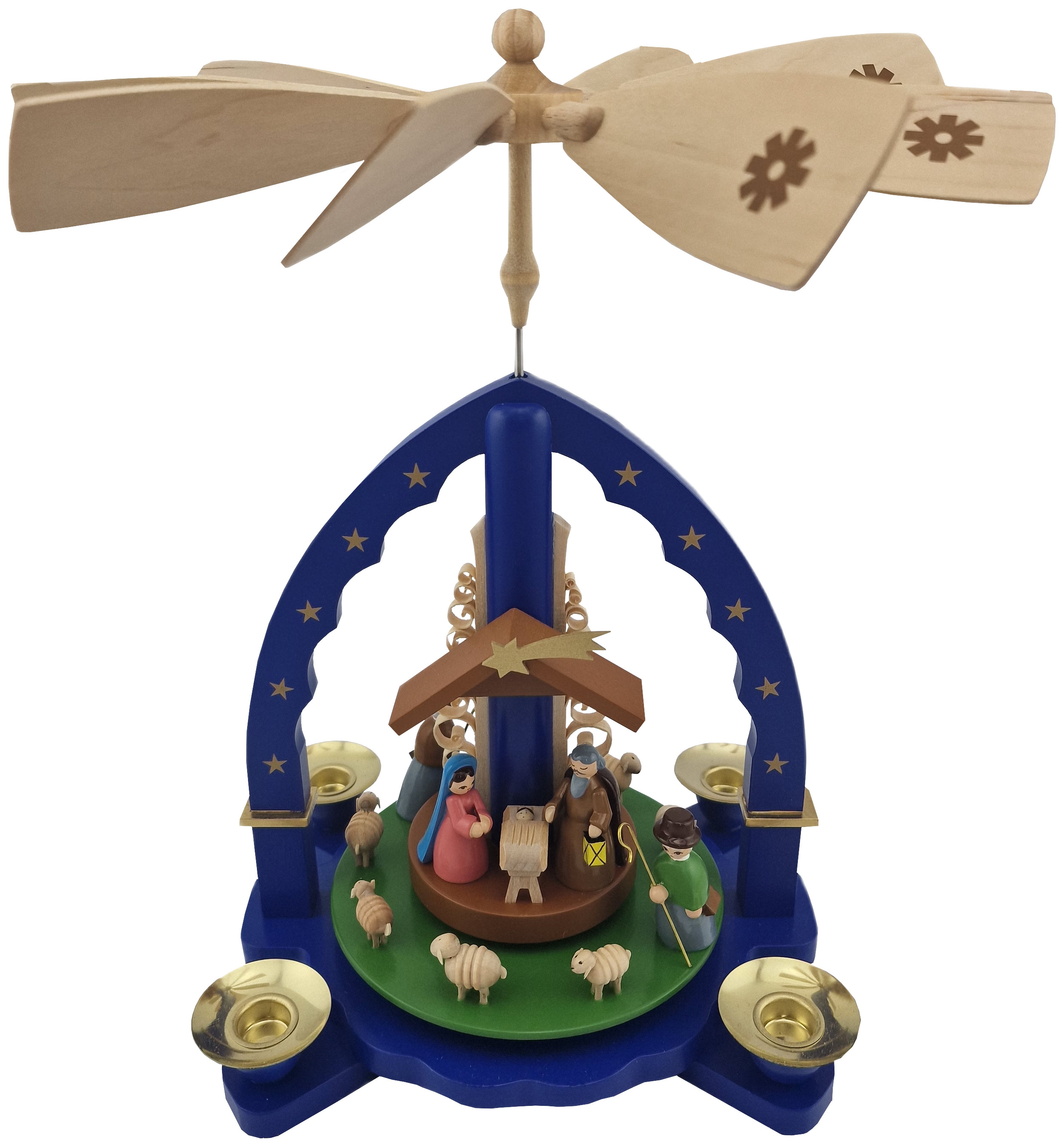 Richard Glässer Weihnachtspyramide Christi Geburt, blau Richard Glässer Weihnachtspyramide Christi Geburt, blau