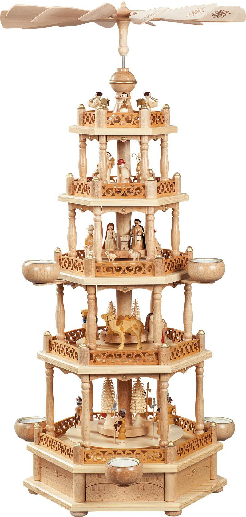 Richard Glässer Pyramide Christi Geburt, 4-stöckig für Teelichte Richard Glässer Pyramide Christi Geburt, 4-stöckig für Teelichte