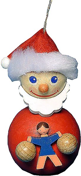 Richard Glässer Baumbehang Santa mit Puppe blau Richard Glässer Baumbehang Santa mit Puppe blau