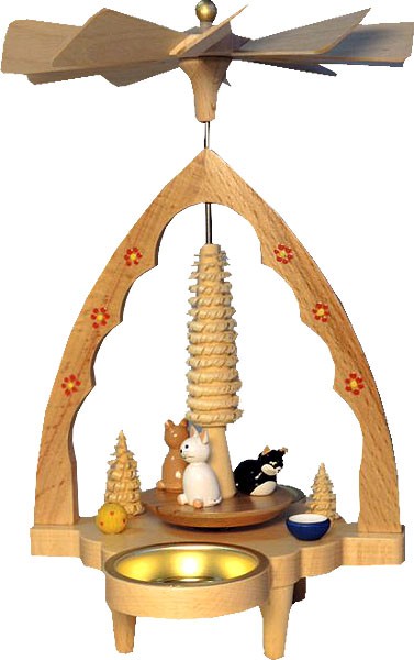 Richard Glässer Teelichtpyramide Katzen Richard Glässer Teelichtpyramide Katzen
