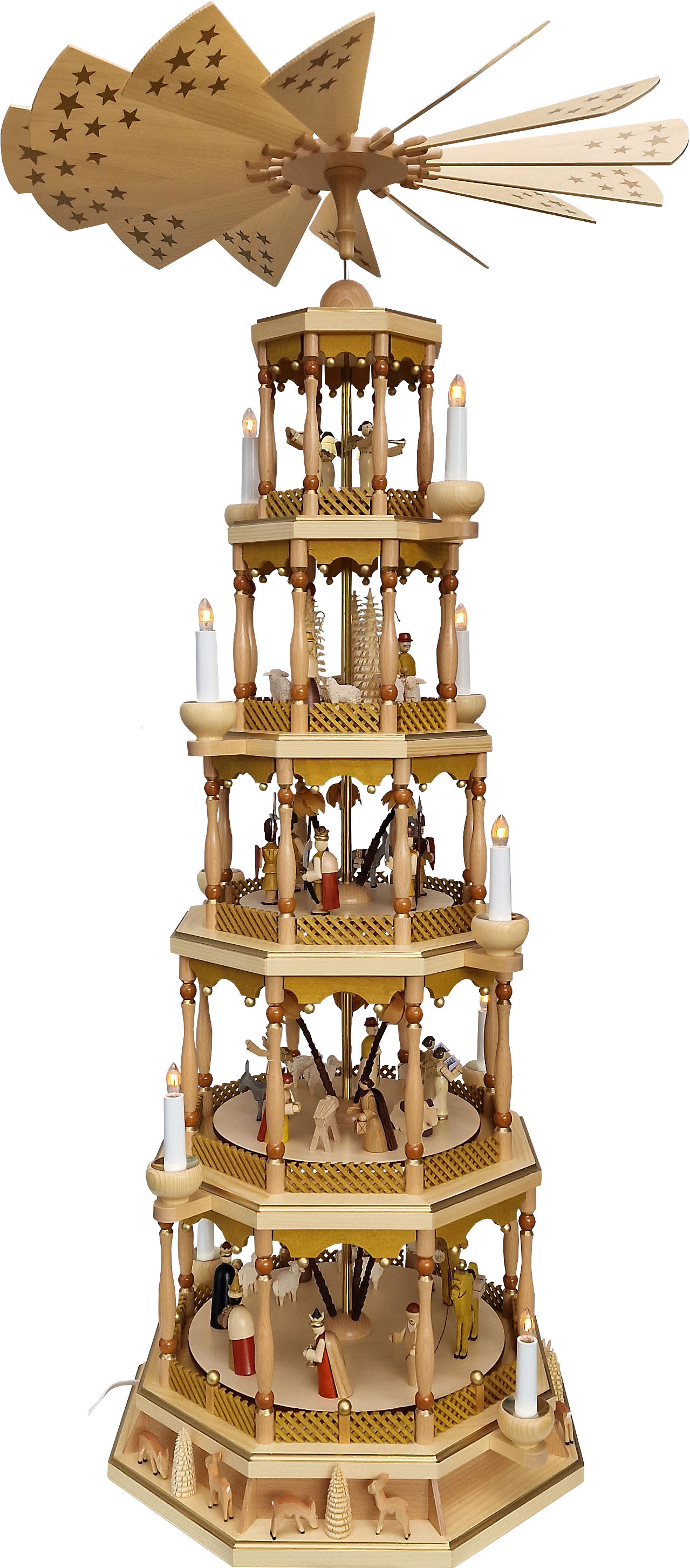 Richard Gläser Weihnachtspyramide Christi Geburt 5stöckig mit Spielwerk Natur Richard Gläser Weihnachtspyramide Christi Geburt 5stöckig mit Spielwerk Natur