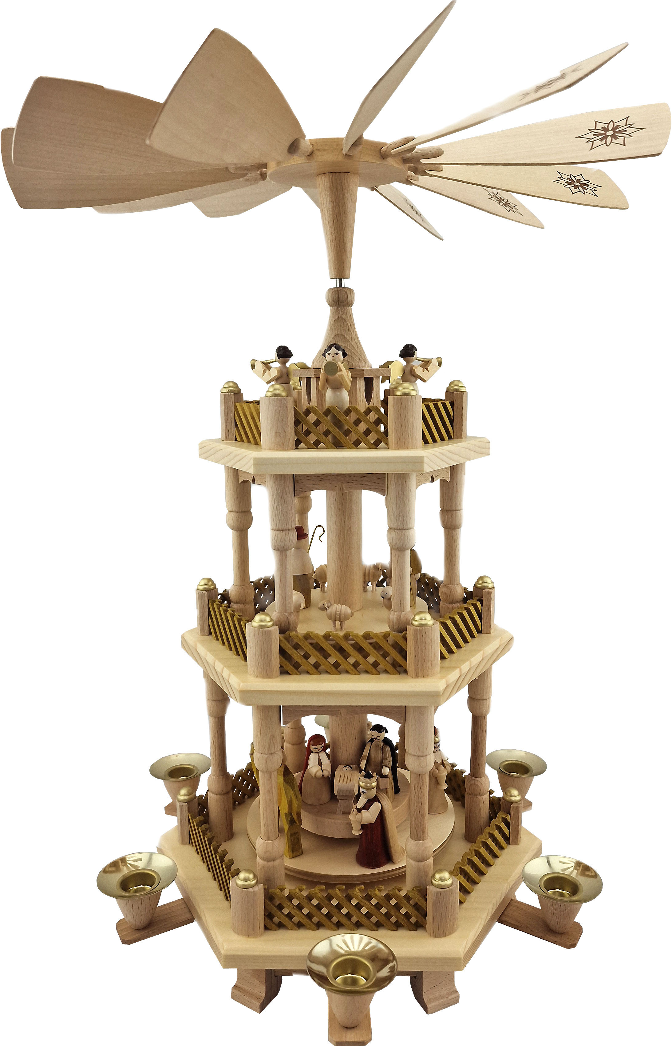 Richard Glässer Weihnachtspyramide Christi Geburt, 2-stöckig, natur Richard Glässer Weihnachtspyramide Christi Geburt, 2-stöckig, natur