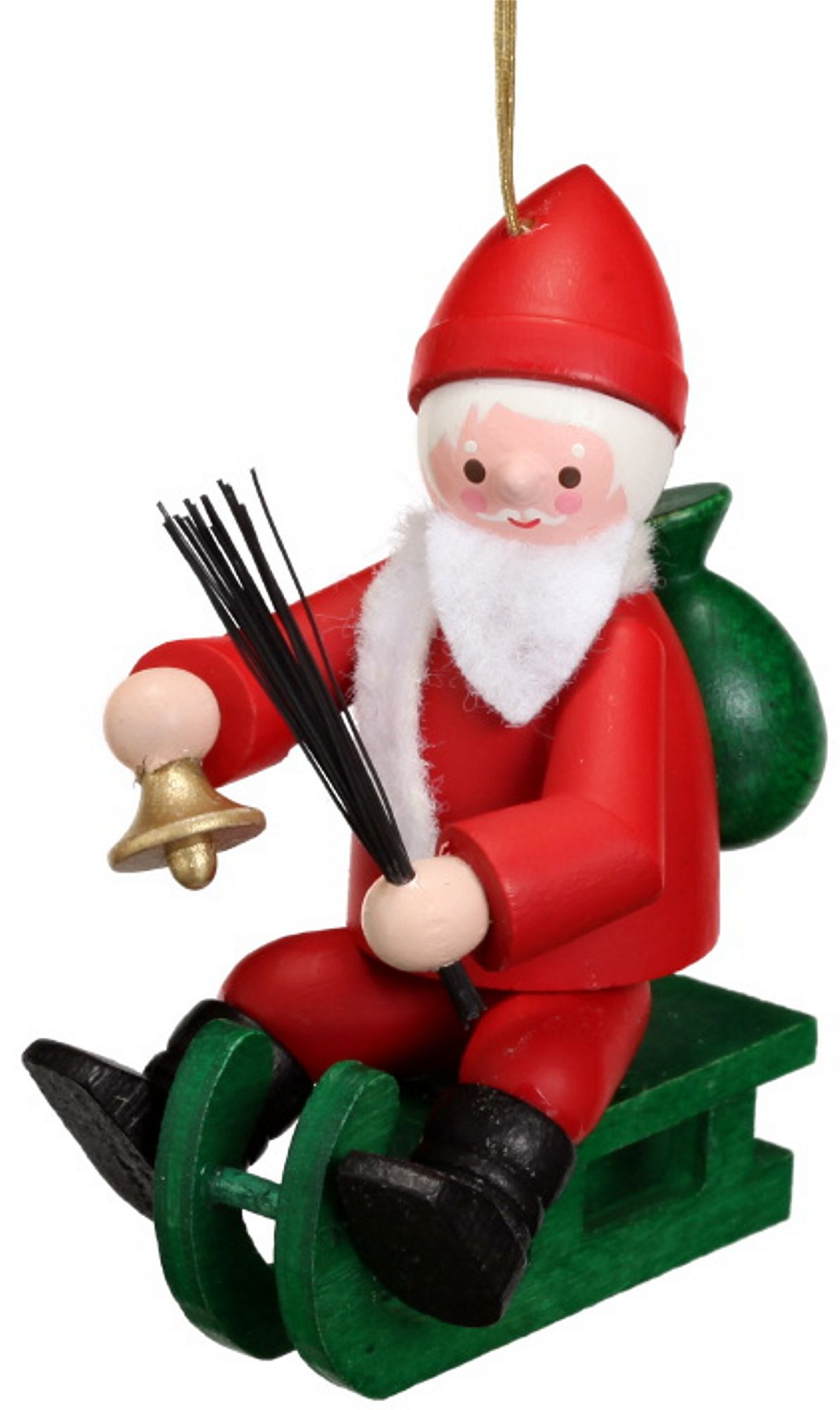 Romy Thiel Baumbehang rodelnder Nikolaus - bunt Romy Thiel Baumbehang rodelnder Nikolaus - bunt
