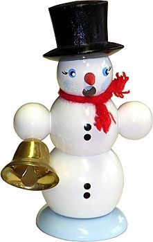 ArtDesign Räuchermann Schneemann mit Glocke