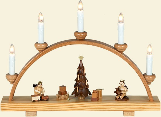 Ellmann Schwibbogen Engel am Weihnachtsbaum / natur Ellmann Schwibbogen Engel am Weihnachtsbaum / natur