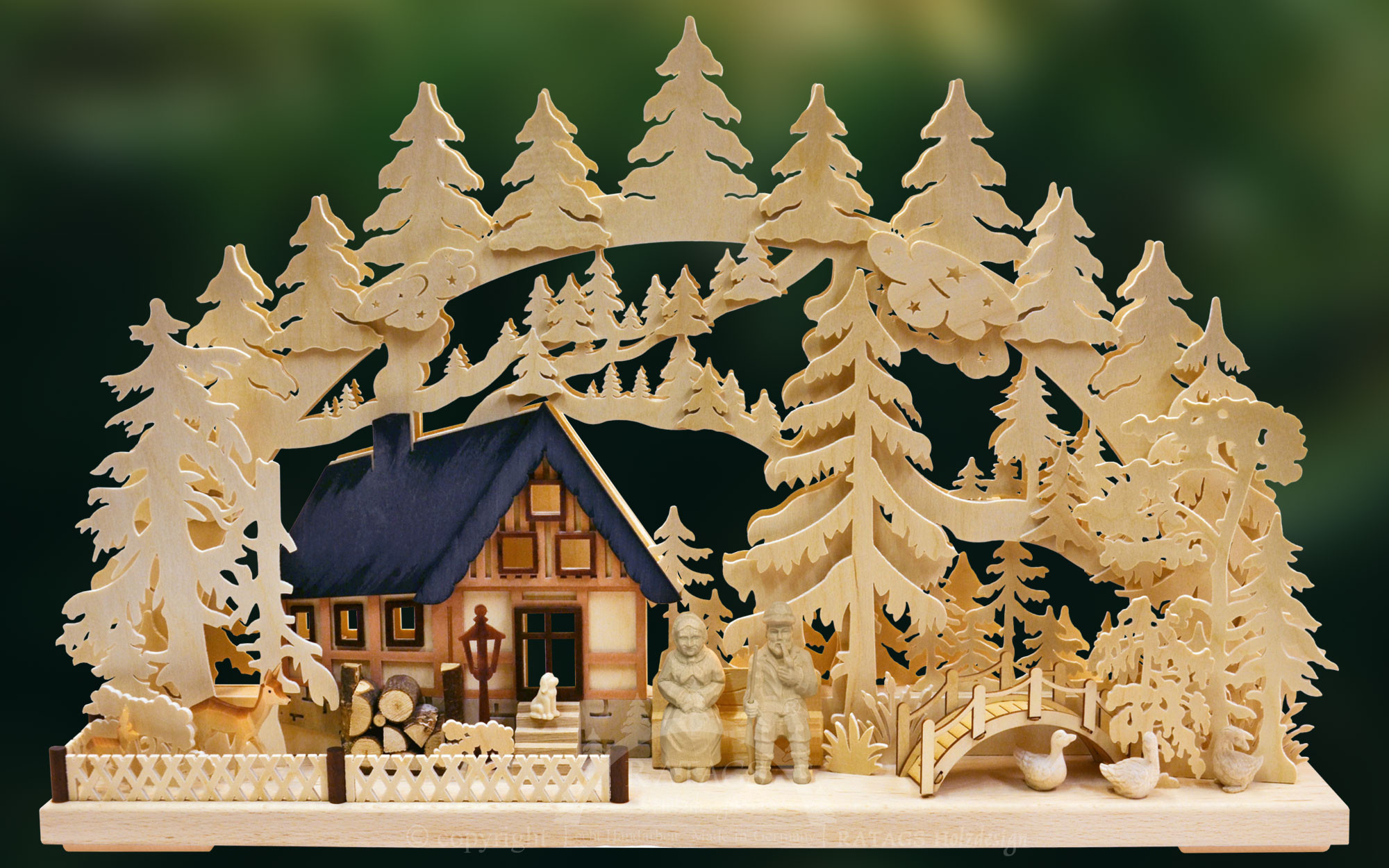 RATAGS 3D-Schwibbogen Am Waldbach, groß RATAGS 3D-Schwibbogen Am Waldbach, groß
