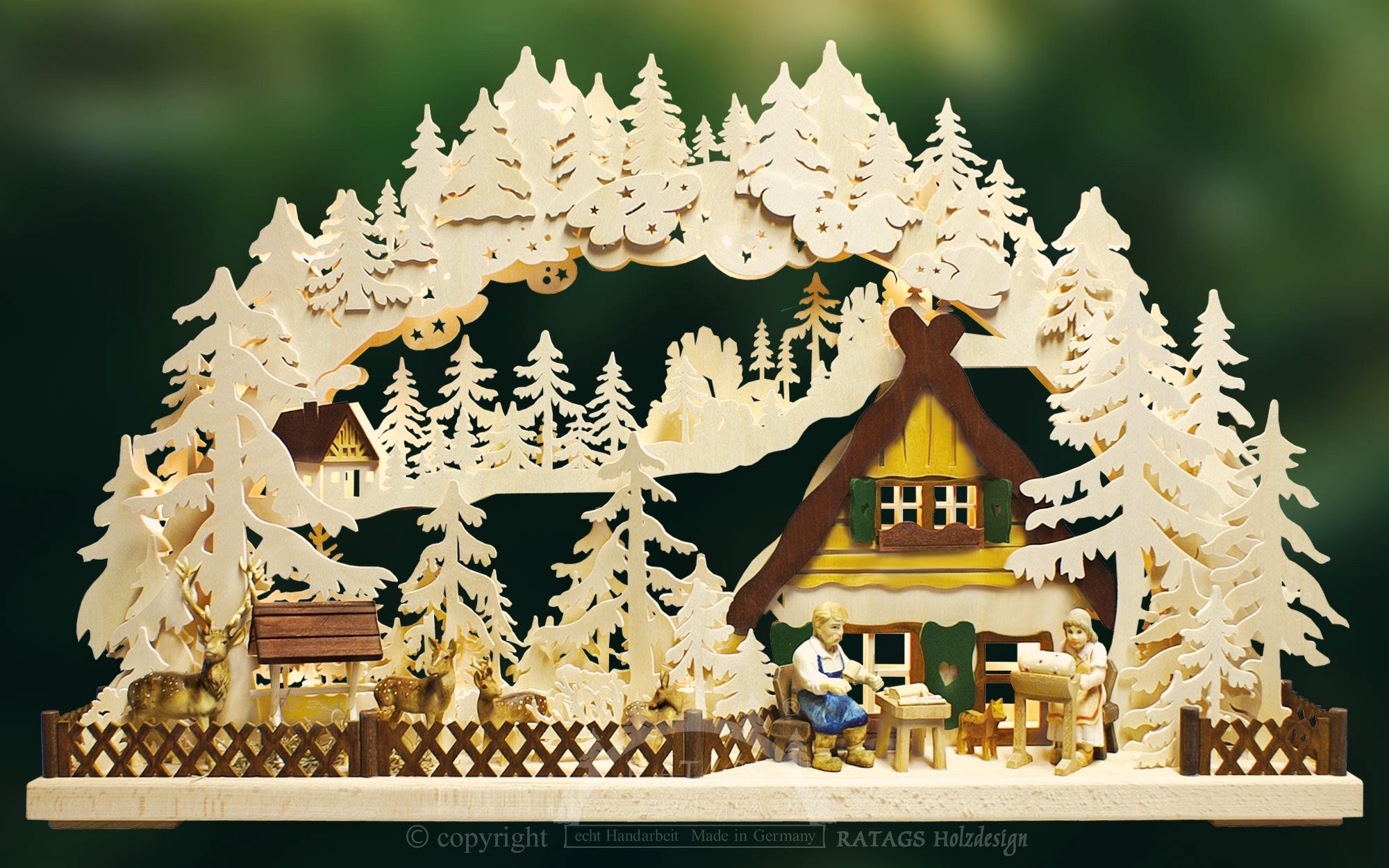 Ratags 3D-Schwibbogen Handwerker am Wildgehege, groß Ratags 3D-Schwibbogen Handwerker am Wildgehege, groß