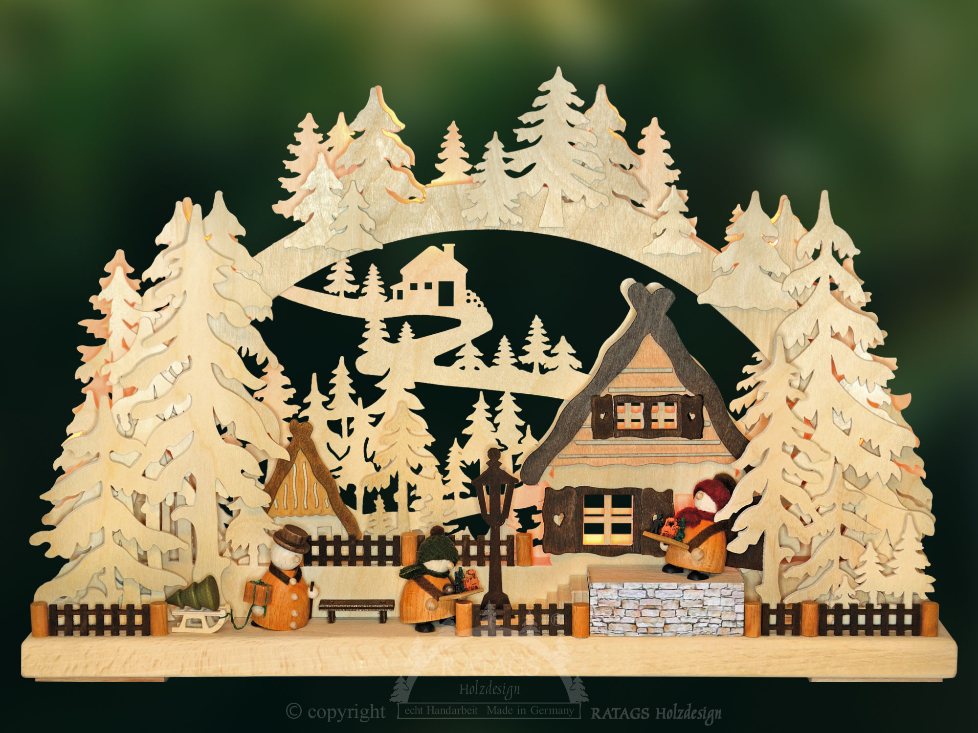 Ratags 3D Schwibbogen Markthändler, klein Ratags 3D Schwibbogen Markthändler, klein