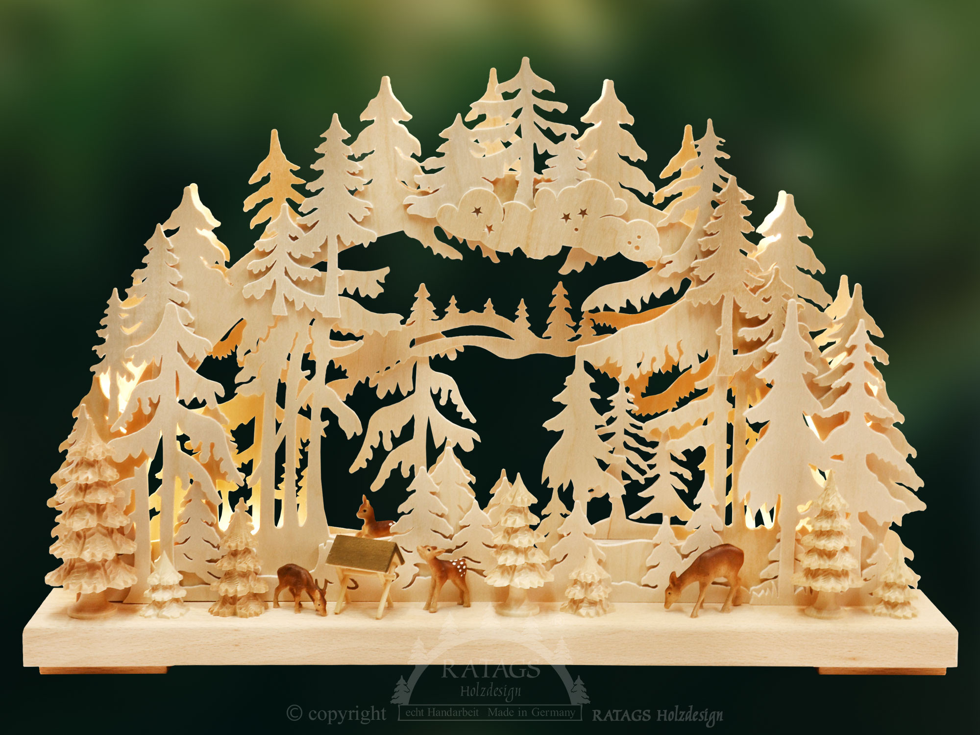 RATAGS 3D-Schwibbogen Rehe auf der Lichtung, klein RATAGS 3D-Schwibbogen Rehe auf der Lichtung, klein