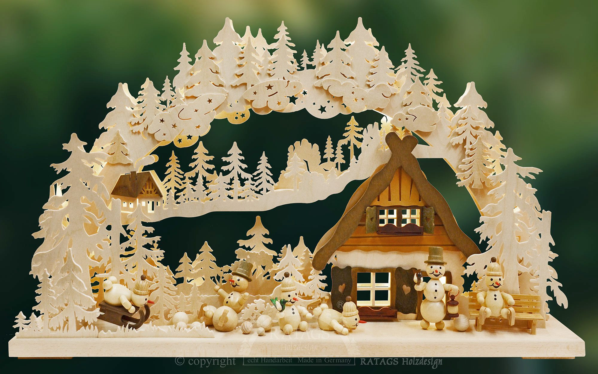Ratags 3D-Schwibbogen Schneemannparadies, groß Ratags 3D-Schwibbogen Schneemannparadies, groß