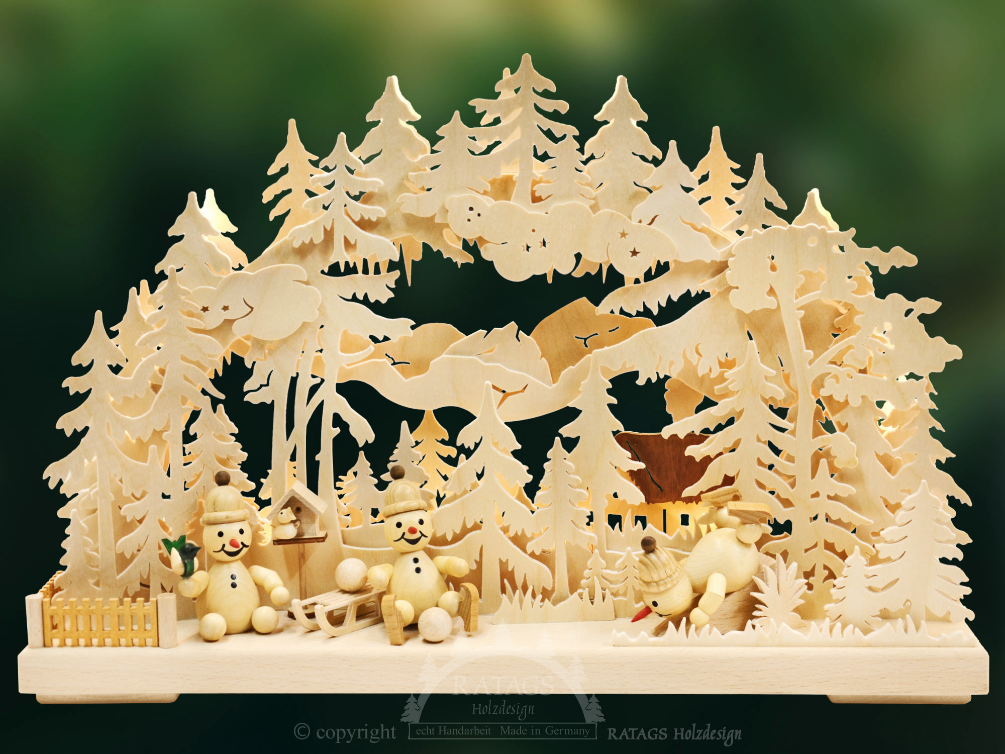 Ratags 3D-Schwibbogen Schneemannparadies, klein Ratags 3D-Schwibbogen Schneemannparadies, klein
