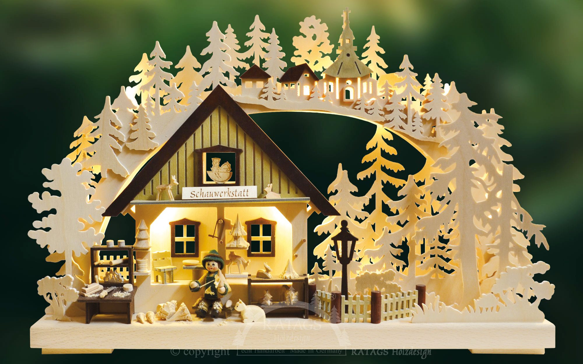 Ratags 3D-Schwibbogen Schnitzerei, klein Ratags 3D-Schwibbogen Schnitzerei, klein