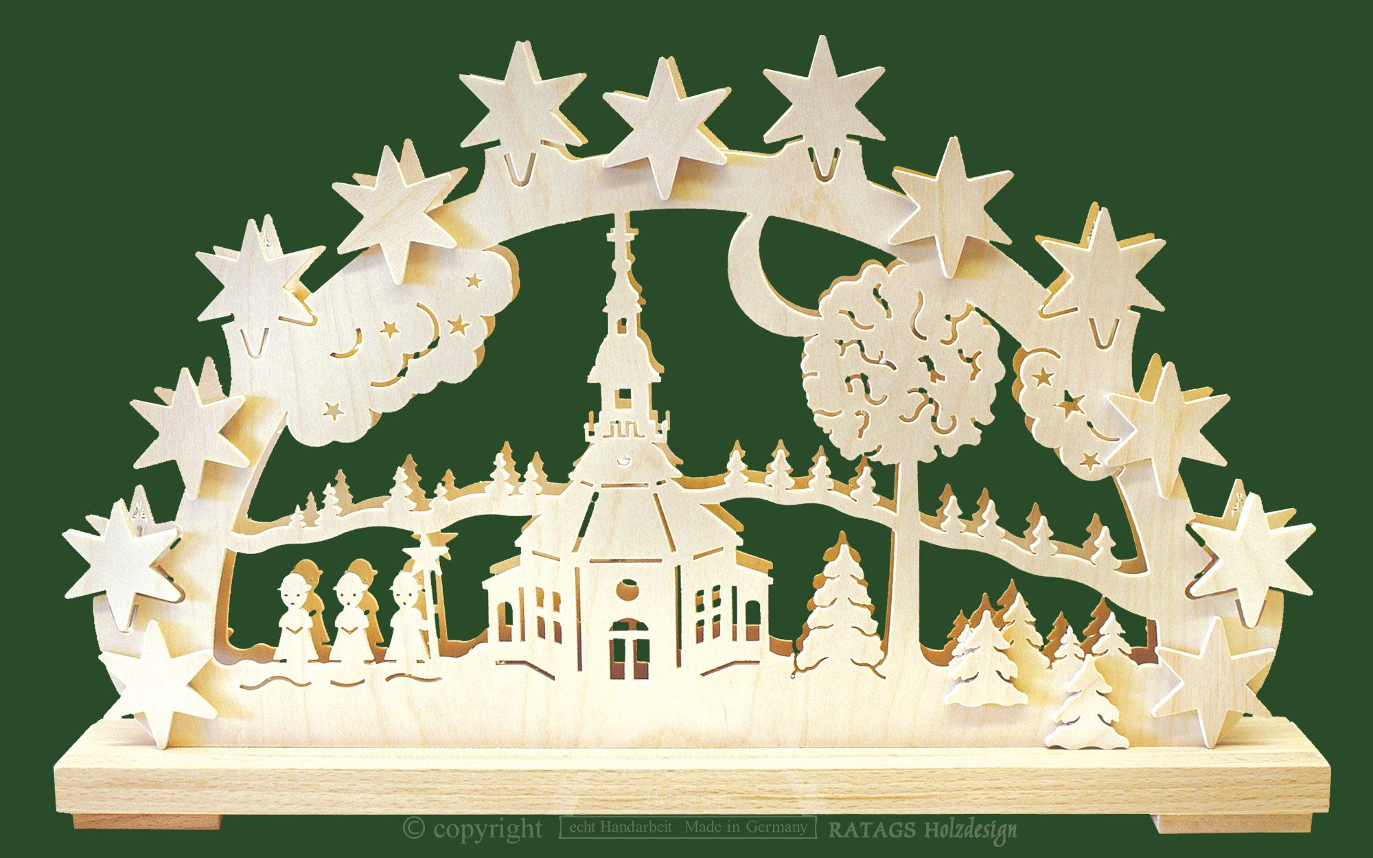 Ratags Schwibbogen Seiffner Kirche, klein Ratags Schwibbogen Seiffner Kirche, klein