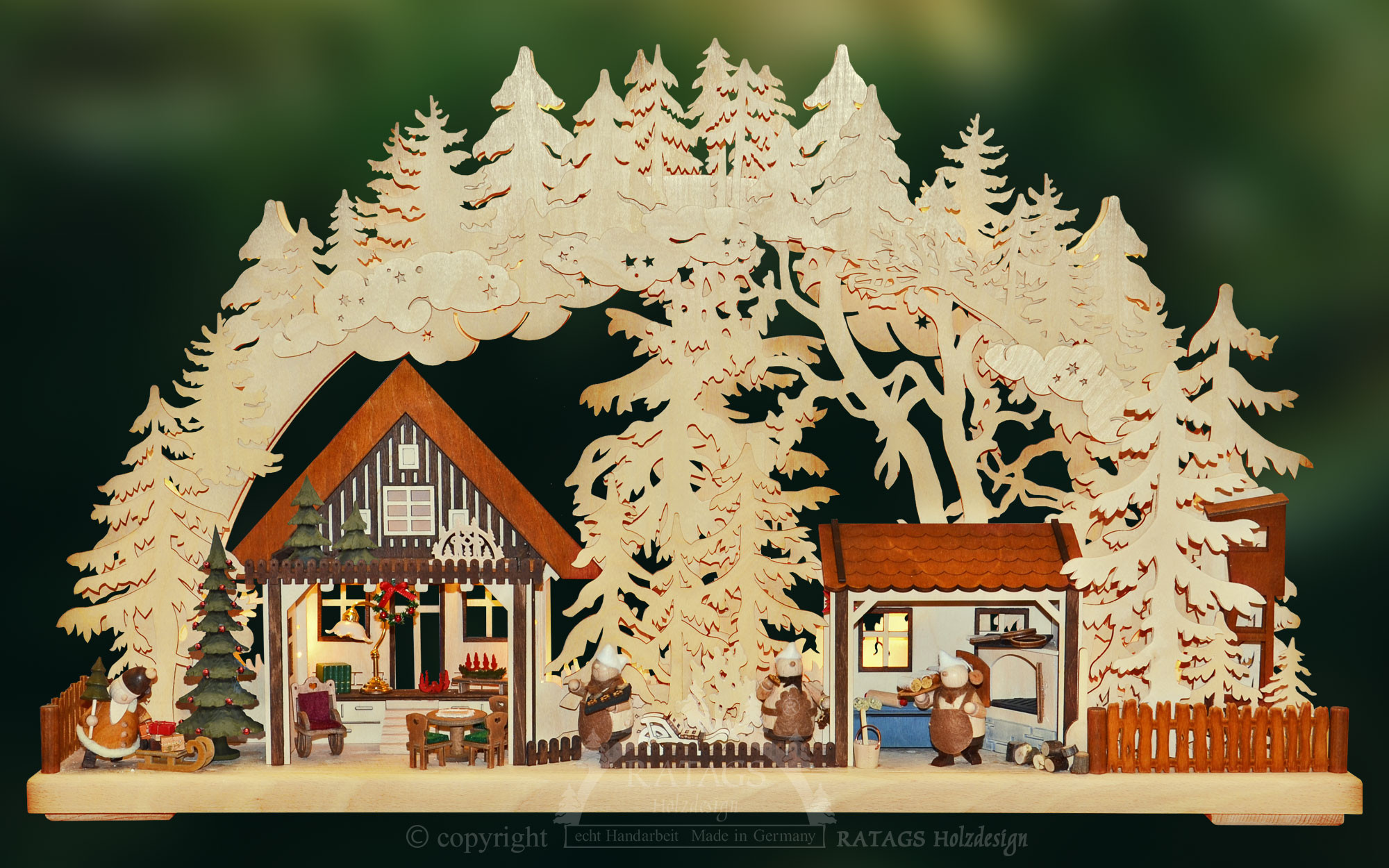 Ratags 3D Schwibbogen Walki-Weihnachsbäckerei, groß Ratags 3D Schwibbogen Walki-Weihnachsbäckerei, groß