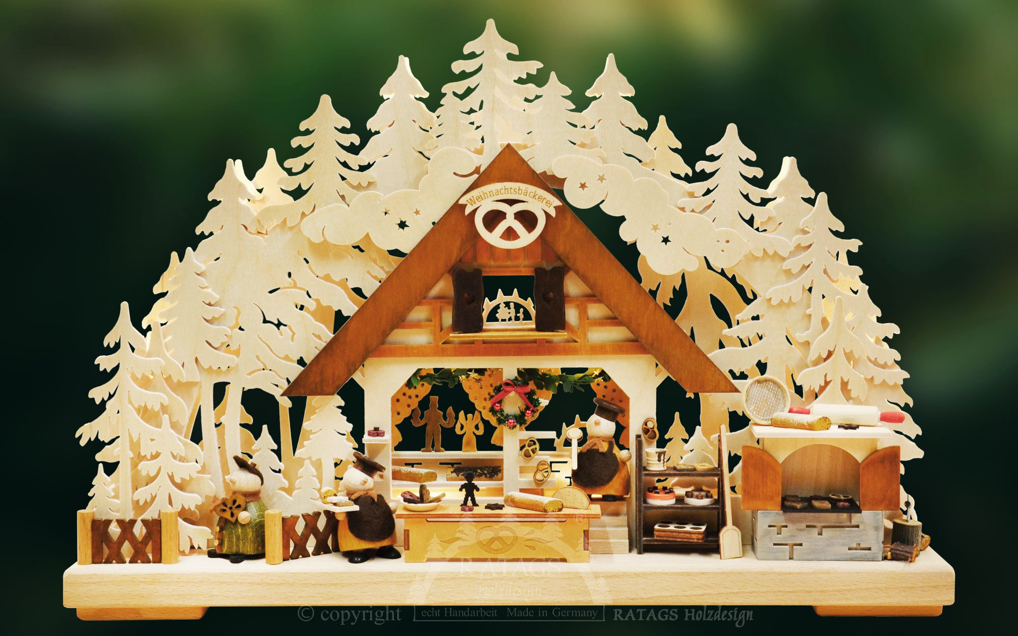 Ratags 3D-Schwibbogen Weihnachtsbäckerei, klein Ratags 3D-Schwibbogen Weihnachtsbäckerei, klein