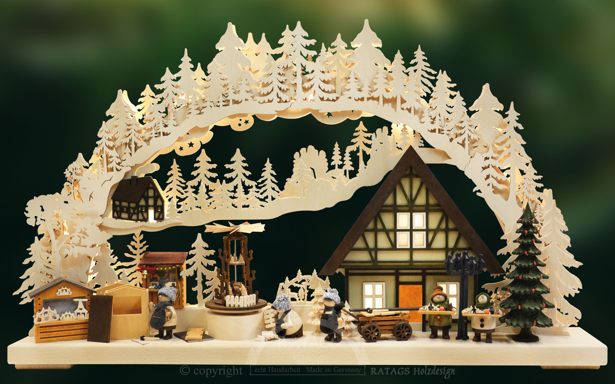 Ratags Schwibbogen Weihnachtsmarktbau, groß Ratags Schwibbogen Weihnachtsmarktbau, groß