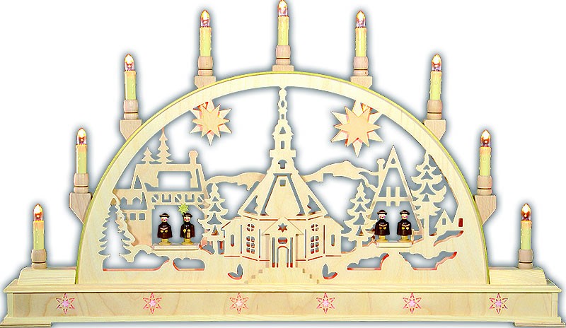 Holger Seidel Schwibbogen Kirche mit Kurrende Holger Seidel Schwibbogen Kirche mit Kurrende