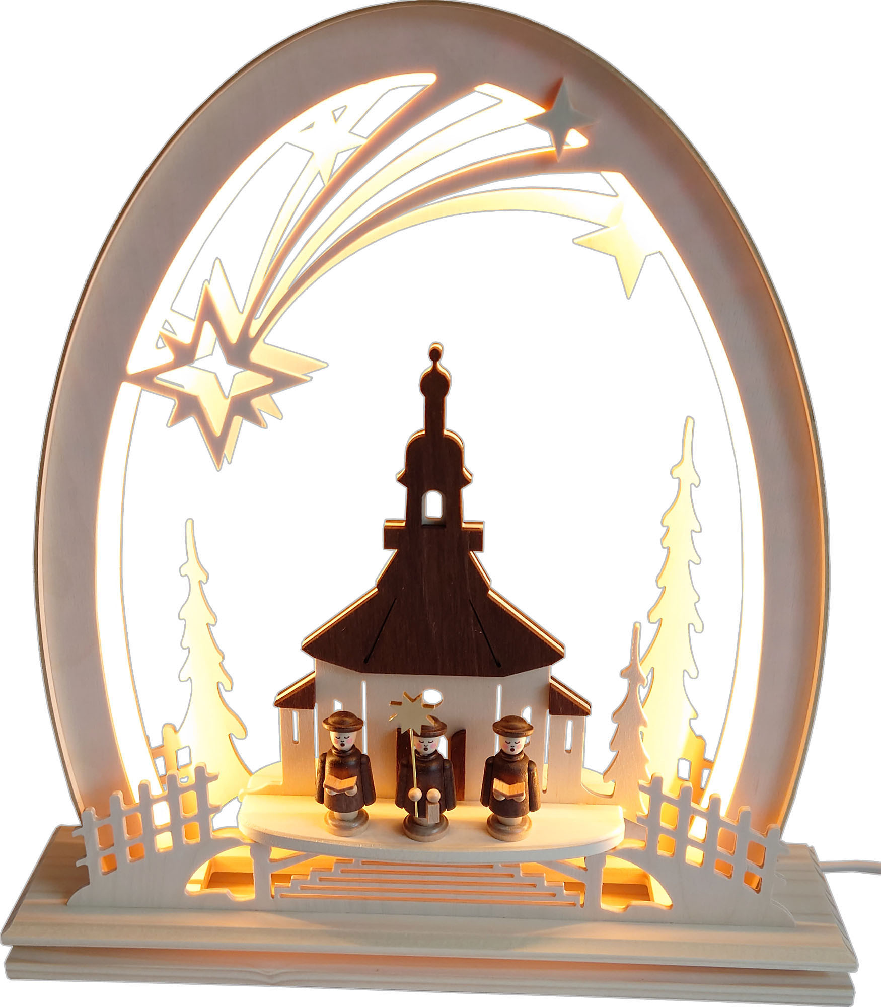 Holger Seidel Schwibbogen Seidelbogen Seiffner Kirche mit Kurrende LED Holger Seidel Schwibbogen Seidelbogen Seiffner Kirche mit Kurrende LED