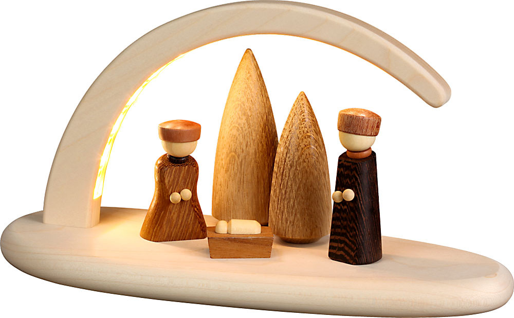 Seiffener Volkskunst Lichterbogen Christi Geburt, natur Seiffener Volkskunst Lichterbogen Christi Geburt, natur