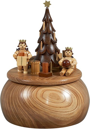Ellmann Spieldose - Engel am Weihnachtsbaum / natur Ellmann Spieldose - Engel am Weihnachtsbaum / natur