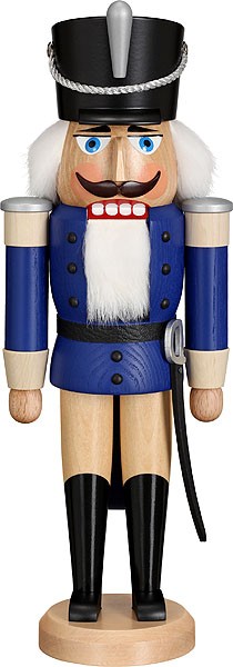 Seiffener Volkskunst eG Nussknacker Husar Esche lasiert blau Seiffener Volkskunst eG Nussknacker Husar Esche lasiert blau