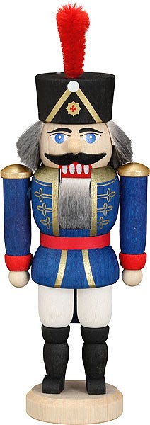 Seiffener Volkskunst eG Mini-Nussknacker Husar blau Seiffener Volkskunst eG Mini-Nussknacker Husar blau