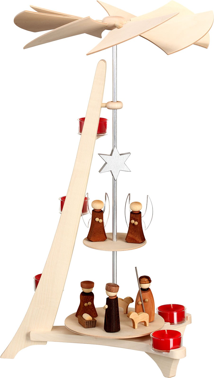Seiffener Volkskunst Pyramide L-Form, Christi Geburt und Engel Seiffener Volkskunst Pyramide L-Form, Christi Geburt und Engel