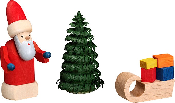 Seiffener Volkskunst eG Weihnachtsmann mit Schlitten Seiffener Volkskunst eG Weihnachtsmann mit Schlitten