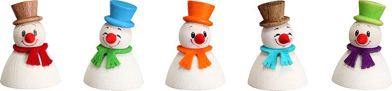 Seiffener Volkskunst eG Wippel-Schneemann, Klassik, 5er Satz Seiffener Volkskunst eG Wippel-Schneemann, Klassik, 5er Satz